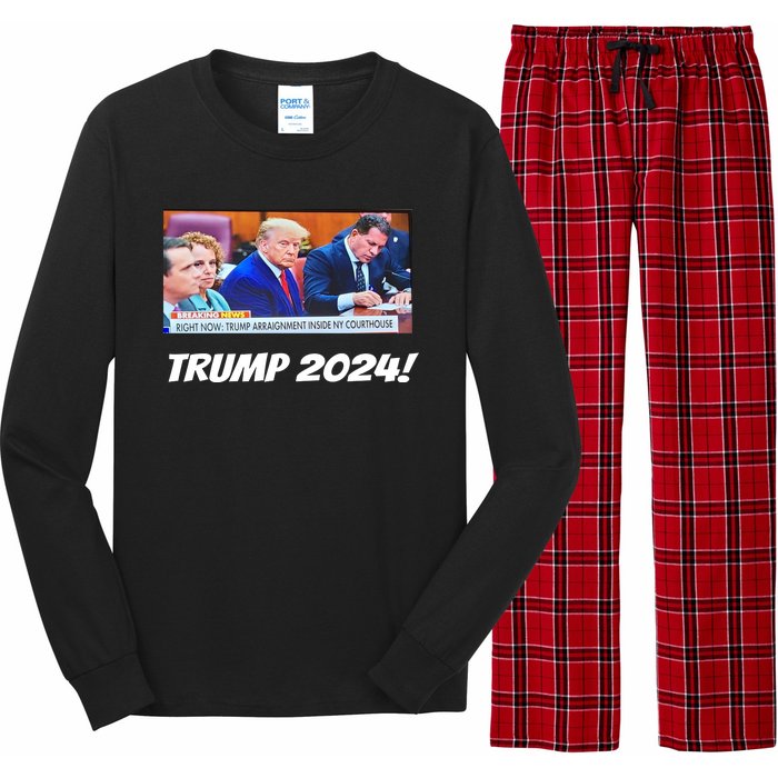 Trump 2024 Arraignment Inside Courthouse Long Sleeve Pajama Set