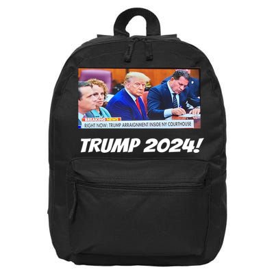 Trump 2024 Arraignment Inside Courthouse 16 in Basic Backpack