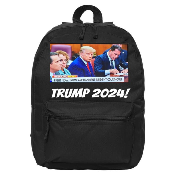 Trump 2024 Arraignment Inside Courthouse 16 in Basic Backpack