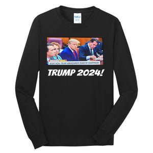 Trump 2024 Arraignment Inside Courthouse Tall Long Sleeve T-Shirt