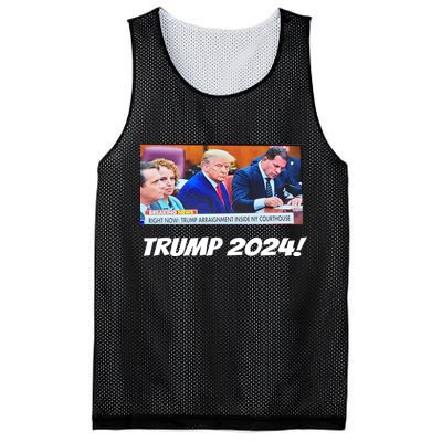 Trump 2024 Arraignment Inside Courthouse Mesh Reversible Basketball Jersey Tank