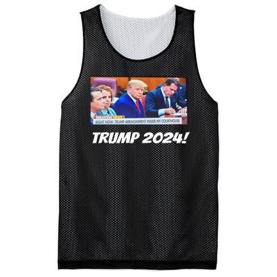 Trump 2024 Arraignment Inside Courthouse Mesh Reversible Basketball Jersey Tank