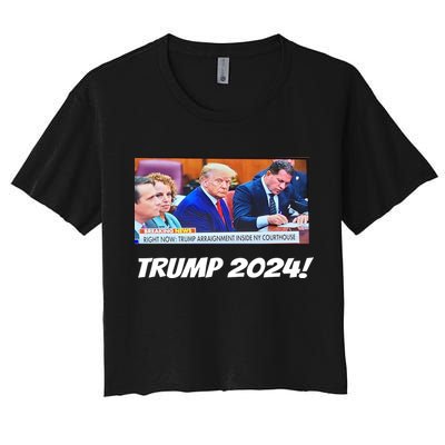 Trump 2024 Arraignment Inside Courthouse Crop Top