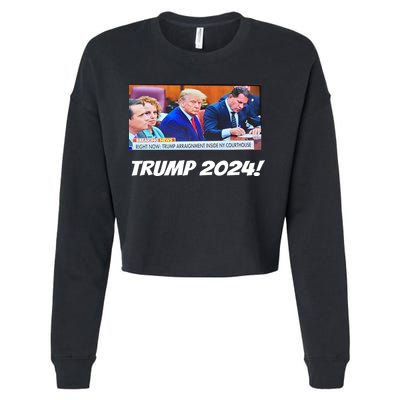 Trump 2024 Arraignment Inside Courthouse Cropped Pullover Crew