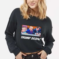 Trump 2024 Arraignment Inside Courthouse Cropped Pullover Crew