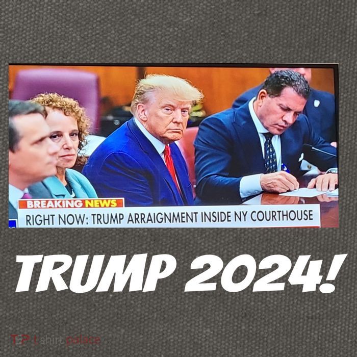 Trump 2024 Arraignment Inside Courthouse Cotton Canvas Backpack