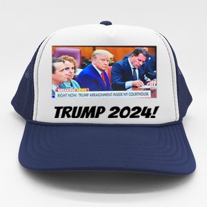 Trump 2024 Arraignment Inside Courthouse Trucker Hat