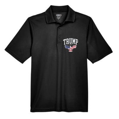 Trump 2024 American Flag Pro Trump Men's Origin Performance Piqué Polo