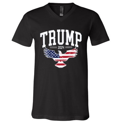 Trump 2024 American Flag Pro Trump V-Neck T-Shirt