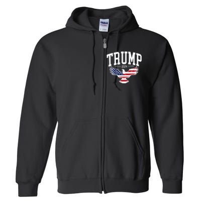 Trump 2024 American Flag Pro Trump Full Zip Hoodie