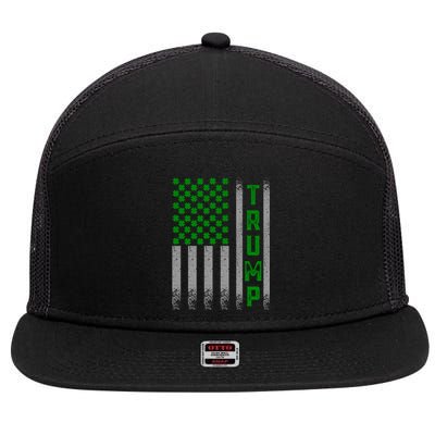 Trump 2020 American Flag Vintage St. PatrickS Day Irish 7 Panel Mesh Trucker Snapback Hat