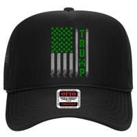 Trump 2020 American Flag Vintage St. PatrickS Day Irish High Crown Mesh Back Trucker Hat