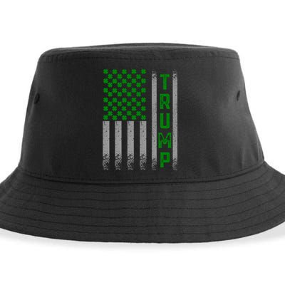 Trump 2020 American Flag Vintage St. PatrickS Day Irish Sustainable Bucket Hat