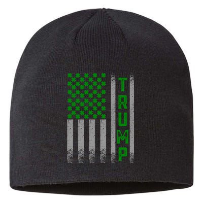 Trump 2020 American Flag Vintage St. PatrickS Day Irish Sustainable Beanie