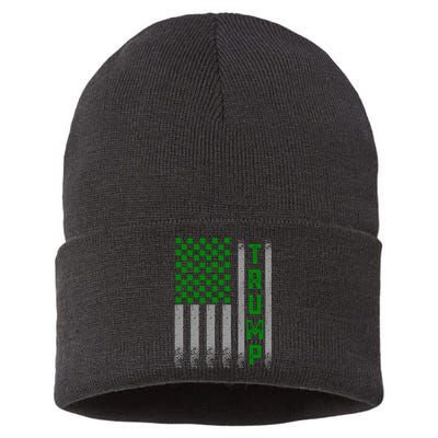 Trump 2020 American Flag Vintage St. PatrickS Day Irish Sustainable Knit Beanie