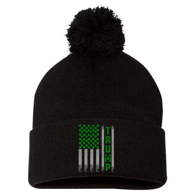 Trump 2020 American Flag Vintage St. PatrickS Day Irish Pom Pom 12in Knit Beanie