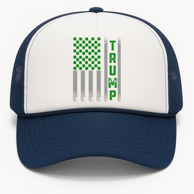 Trump 2020 American Flag Vintage St. PatrickS Day Irish Trucker Hat