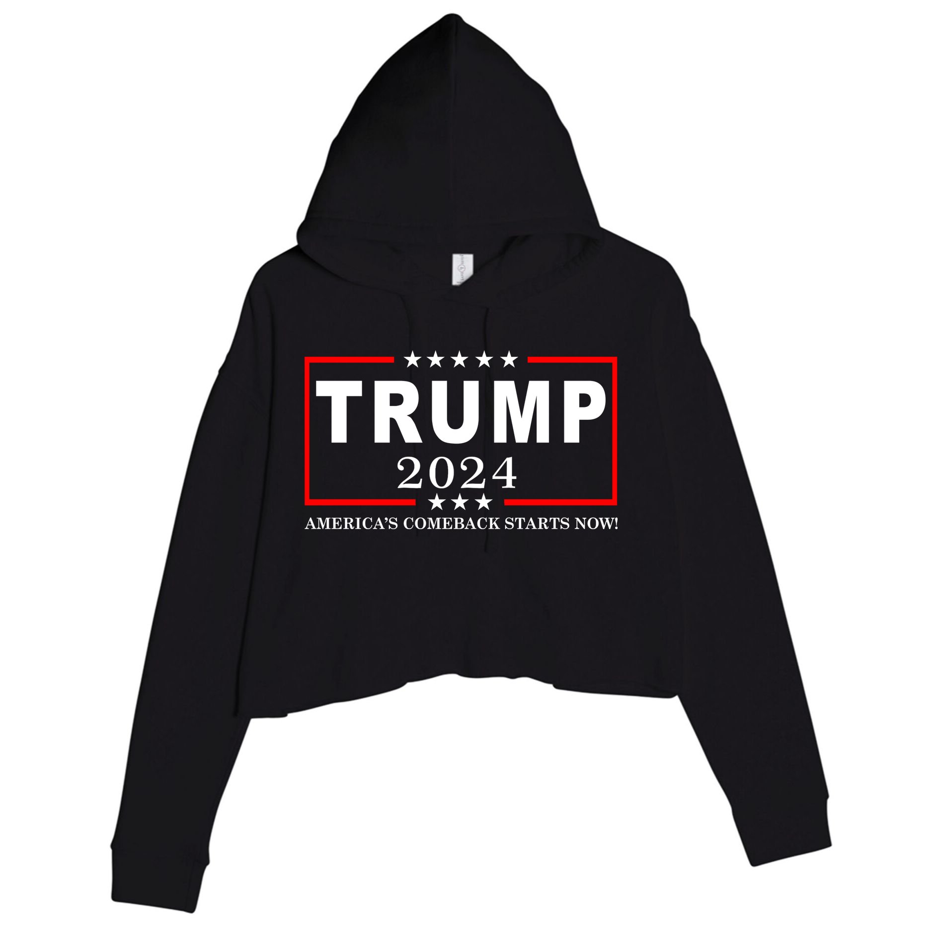 Trump 2024 America's Comeback Starts Right Now! Crop Fleece Hoodie