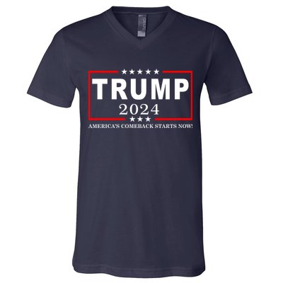 Trump 2024 America's Comeback Starts Right Now! V-Neck T-Shirt