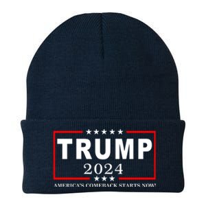 Trump 2024 America's Comeback Starts Right Now! Knit Cap Winter Beanie