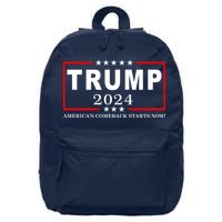 Trump 2024 America's Comeback Starts Right Now! 16 in Basic Backpack