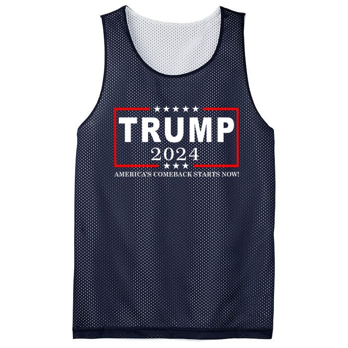 Trump 2024 America's Comeback Starts Right Now! Mesh Reversible Basketball Jersey Tank