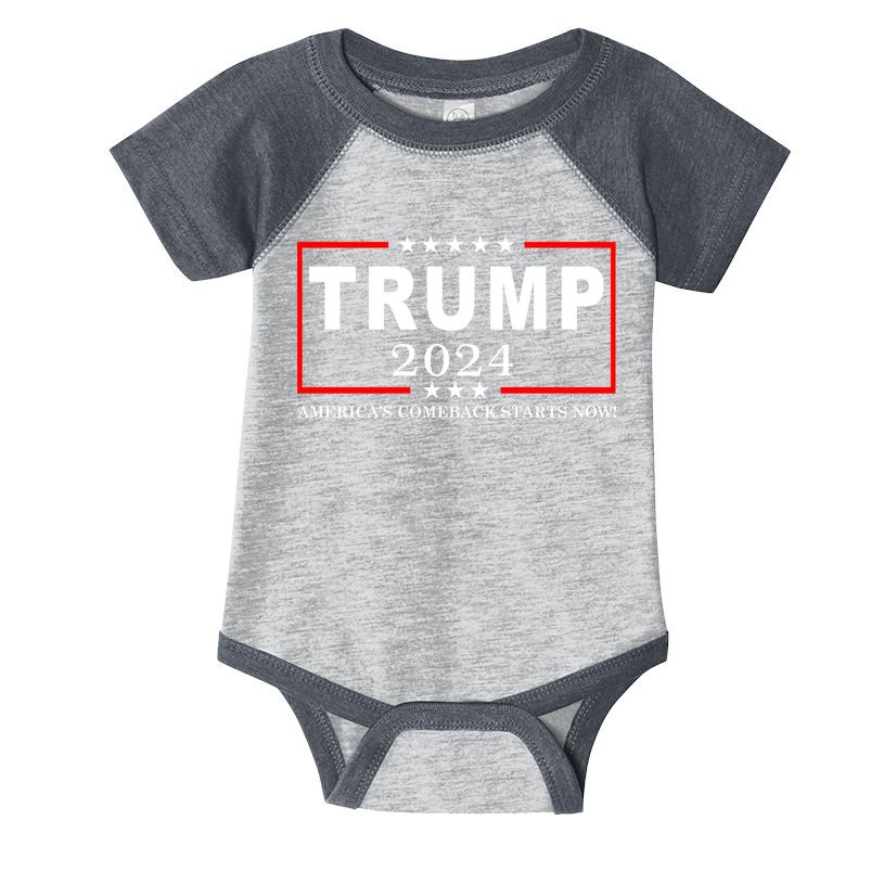 Trump 2024 America's Comeback Starts Right Now! Infant Baby Jersey Bodysuit