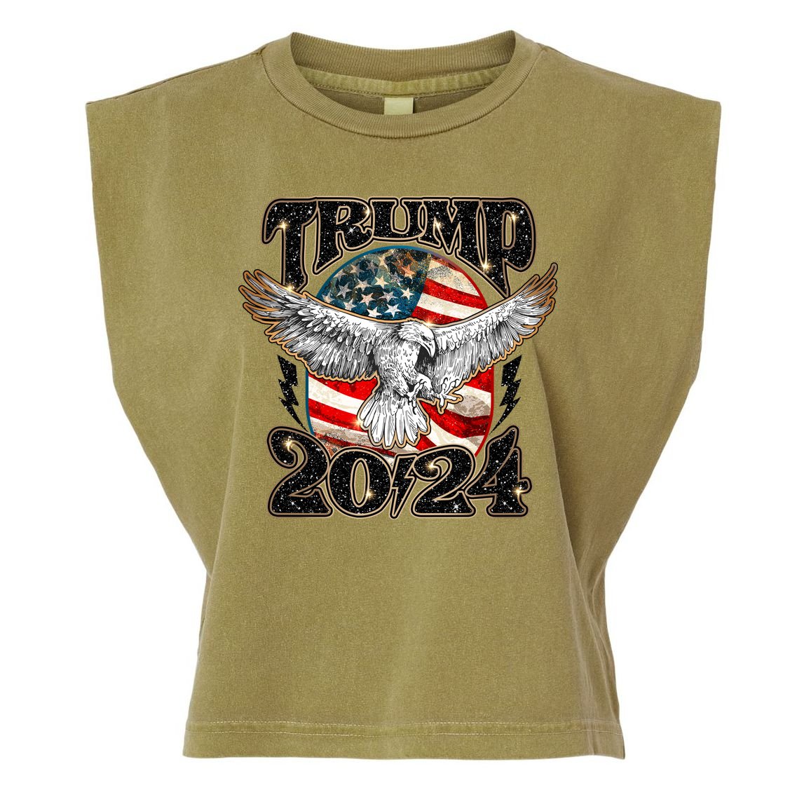 Donald Trump 2024 American Eagle Garment-Dyed Women's Muscle Tee