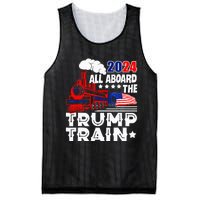 Trump 2024 All Aboard The Trump Train Usa American Flag Mesh Reversible Basketball Jersey Tank