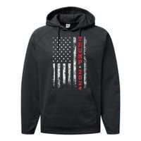 Trump 2024 American Flag Vintage Performance Fleece Hoodie