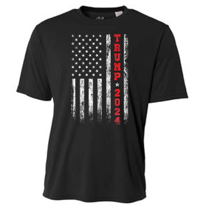 Trump 2024 American Flag Vintage Cooling Performance Crew T-Shirt