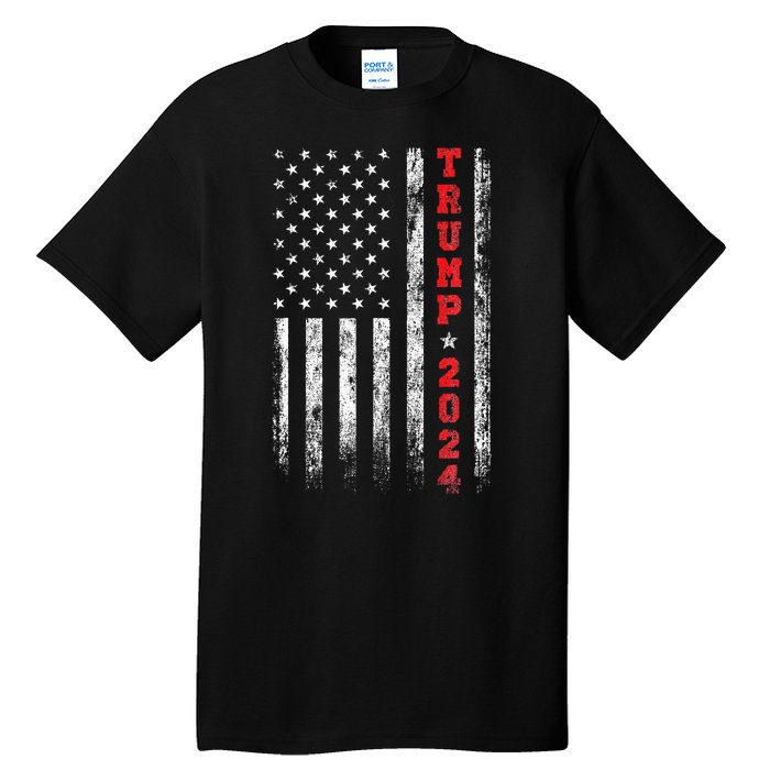 Trump 2024 American Flag Vintage Tall T-Shirt