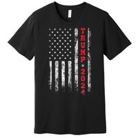 Trump 2024 American Flag Vintage Premium T-Shirt