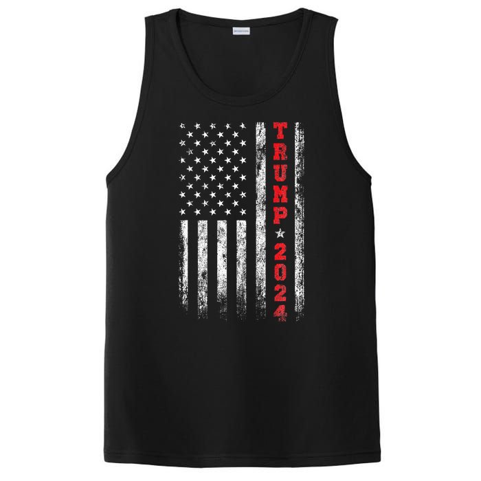 Trump 2024 American Flag Vintage PosiCharge Competitor Tank