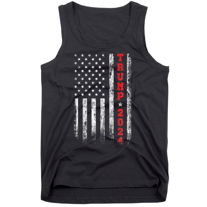 Trump 2024 American Flag Vintage Tank Top