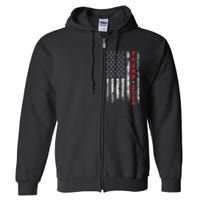 Trump 2024 American Flag Vintage Full Zip Hoodie