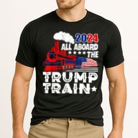 Trump 2024 All Aboard The Trump Train Usa American Flag Cooling Performance Crew T-Shirt
