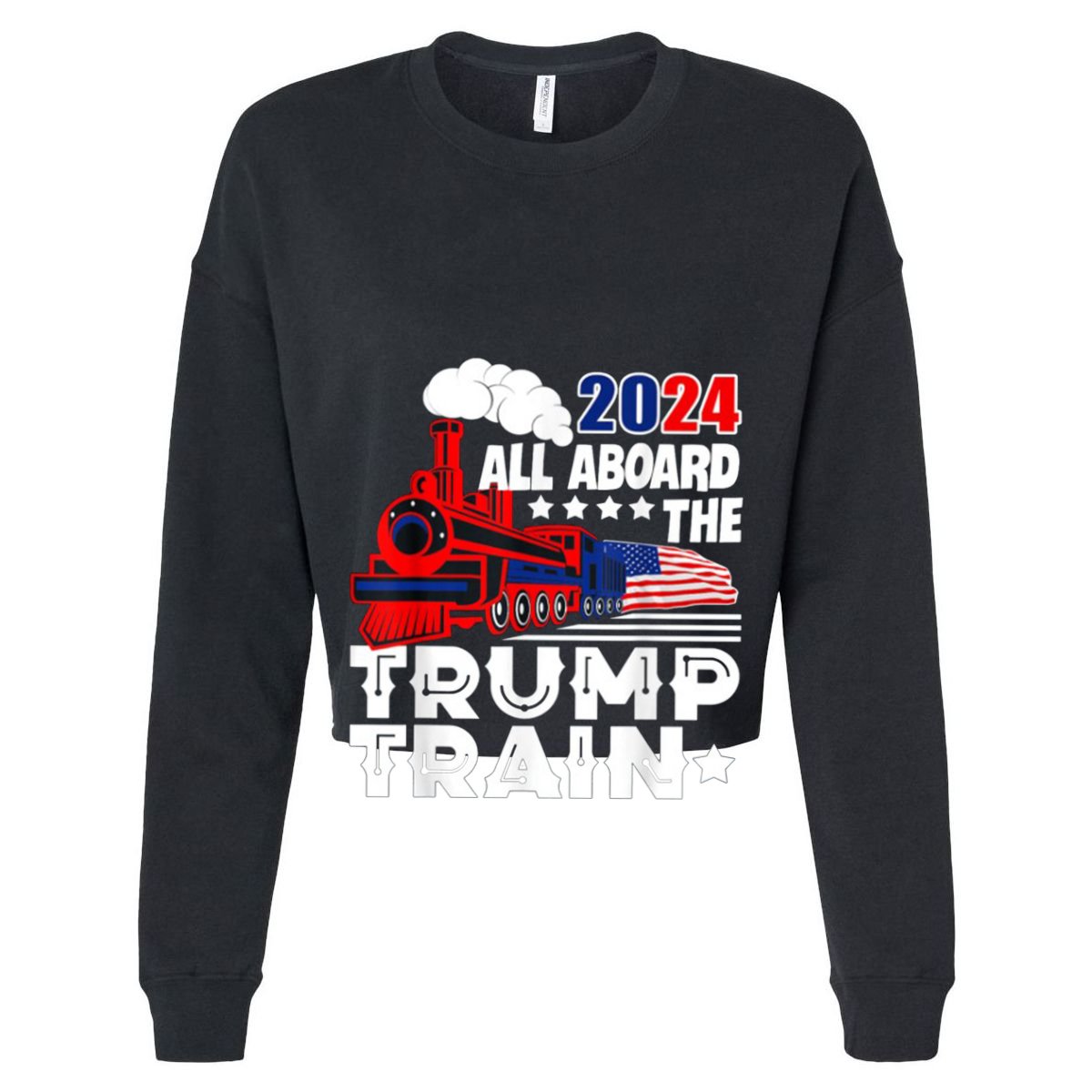 Trump 2024 All Aboard The Trump Train Usa American Flag T-Shirt