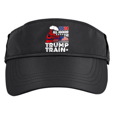 Trump 2024 All Aboard The Trump Train Usa American Flag Adult Drive Performance Visor