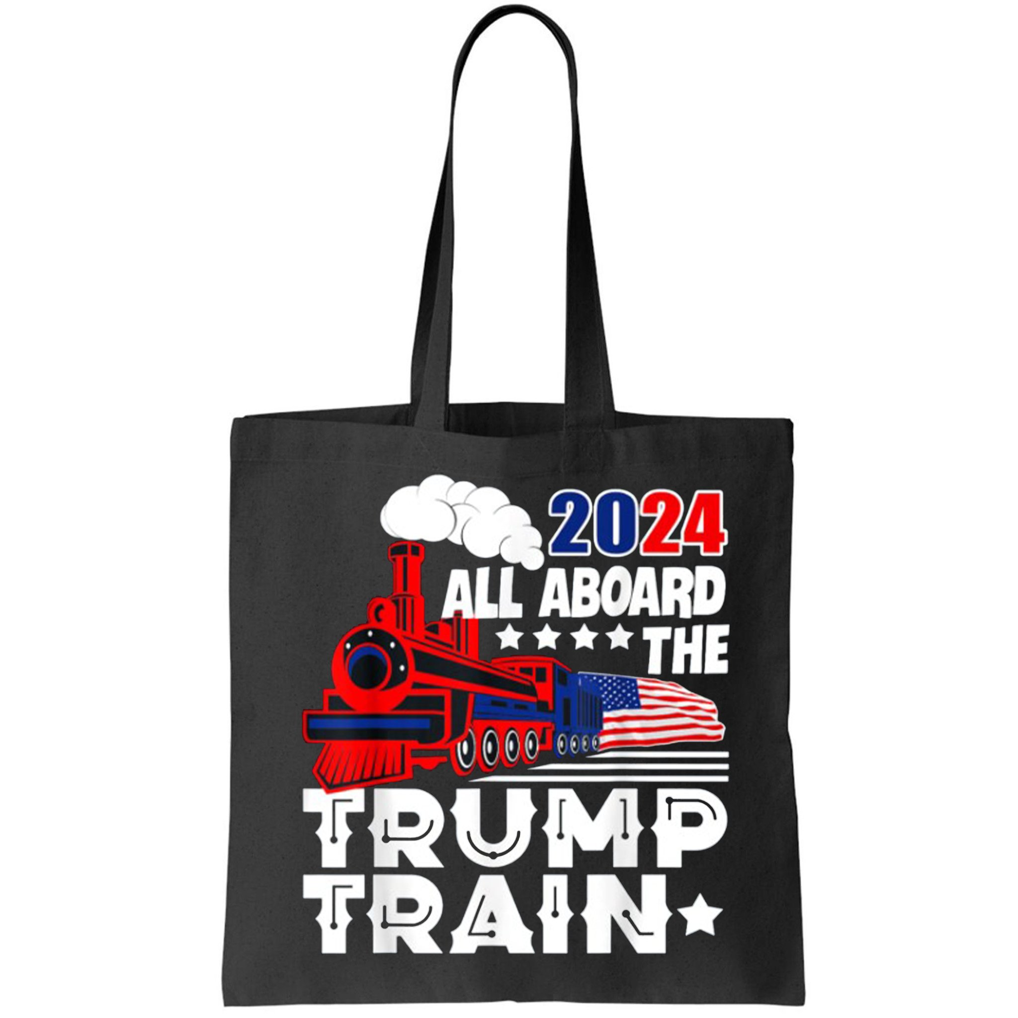Trump 2024 All Aboard The Trump Train Usa American Flag Bag
