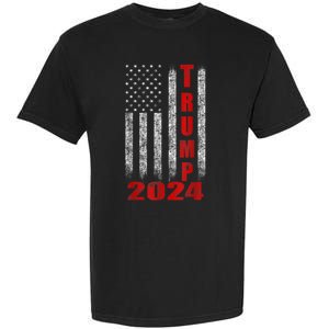 Trump 2024 American Flag Design Garment-Dyed Heavyweight T-Shirt