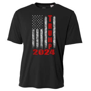 Trump 2024 American Flag Design Cooling Performance Crew T-Shirt