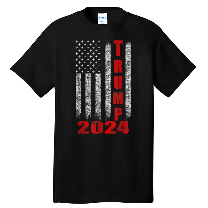 Trump 2024 American Flag Design Tall T-Shirt