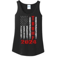 Trump 2024 American Flag Design Ladies Essential Tank