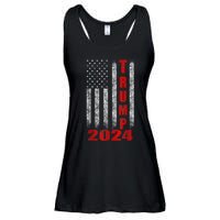 Trump 2024 American Flag Design Ladies Essential Flowy Tank