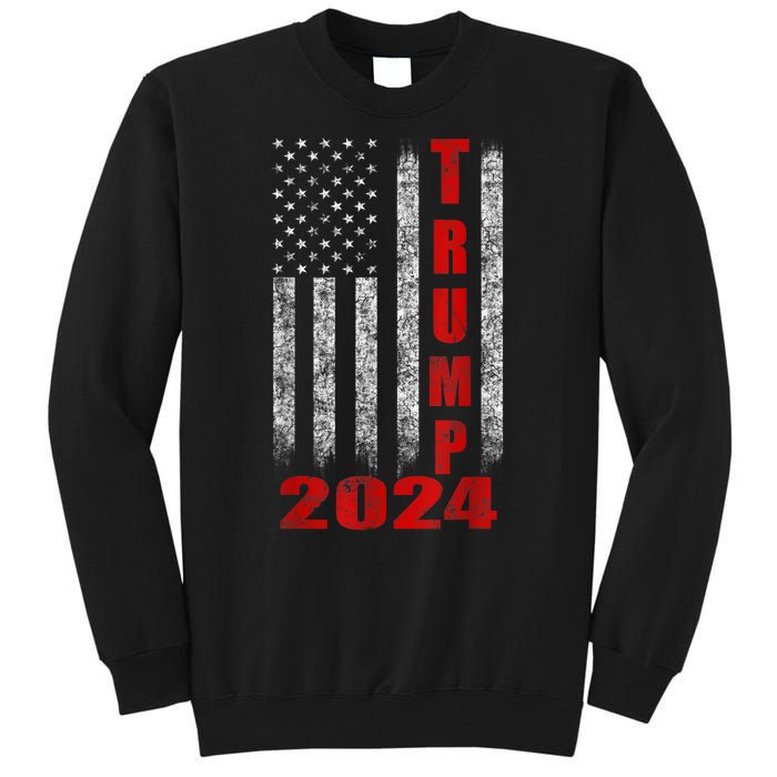 Trump 2024 American Flag Design Tall Sweatshirt