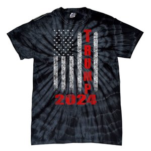 Trump 2024 American Flag Design Tie-Dye T-Shirt