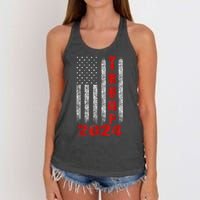 Trump 2024 American Flag Design Women's Knotted Racerback Tank