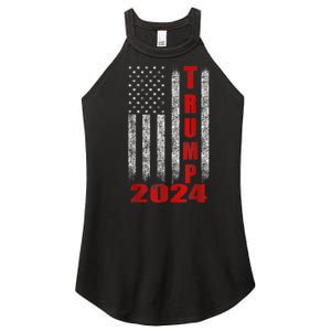 Trump 2024 American Flag Design Women's Perfect Tri Rocker Tank