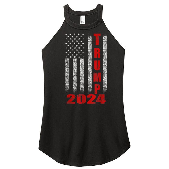 Trump 2024 American Flag Design Women's Perfect Tri Rocker Tank